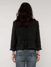 Vintage Tweed Tape Trim Cropped Jacket