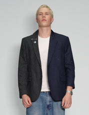 Pinstripe and Navy 50/50 Blazer