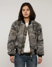 MA-1 Patched Bomber in Grey Camo