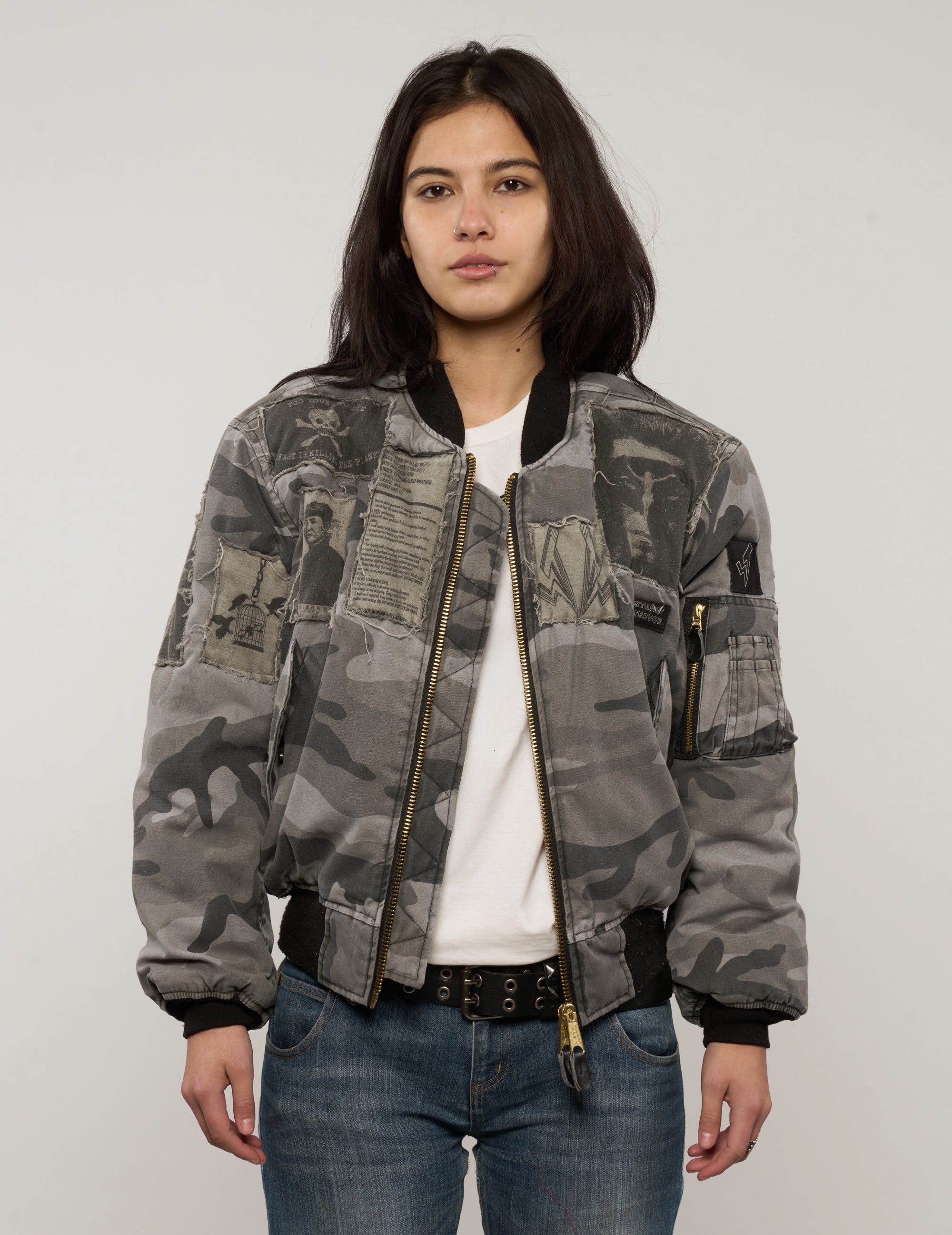 MA-1 Patched Bomber in Grey Camo