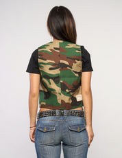 Cropped Woodland Camo Waistcoat