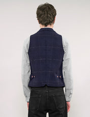 IMMORTAL Silverstone Waistocat - Bouclé Windowpane Navy Check