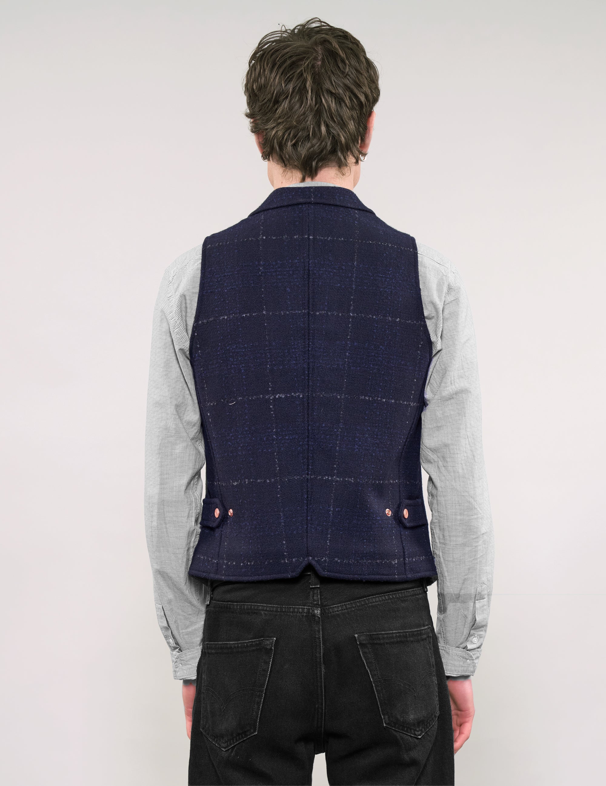 IMMORTAL Silverstone Waistocat - Bouclé Windowpane Navy Check