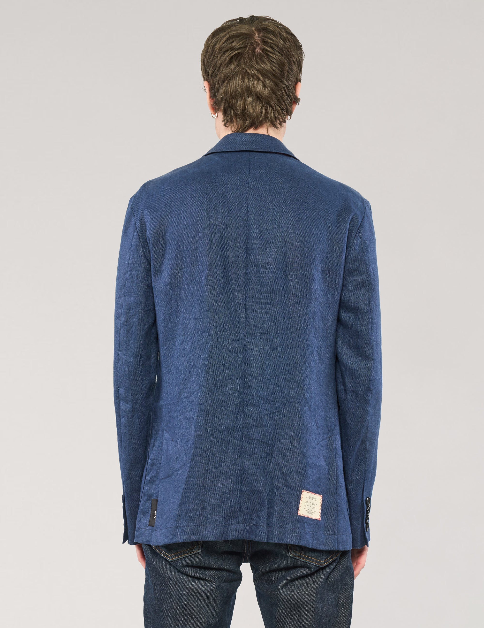 Linen Blazer in Navy Blue