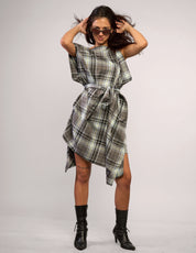 The Pirate Dress – Grey Blue Tartan