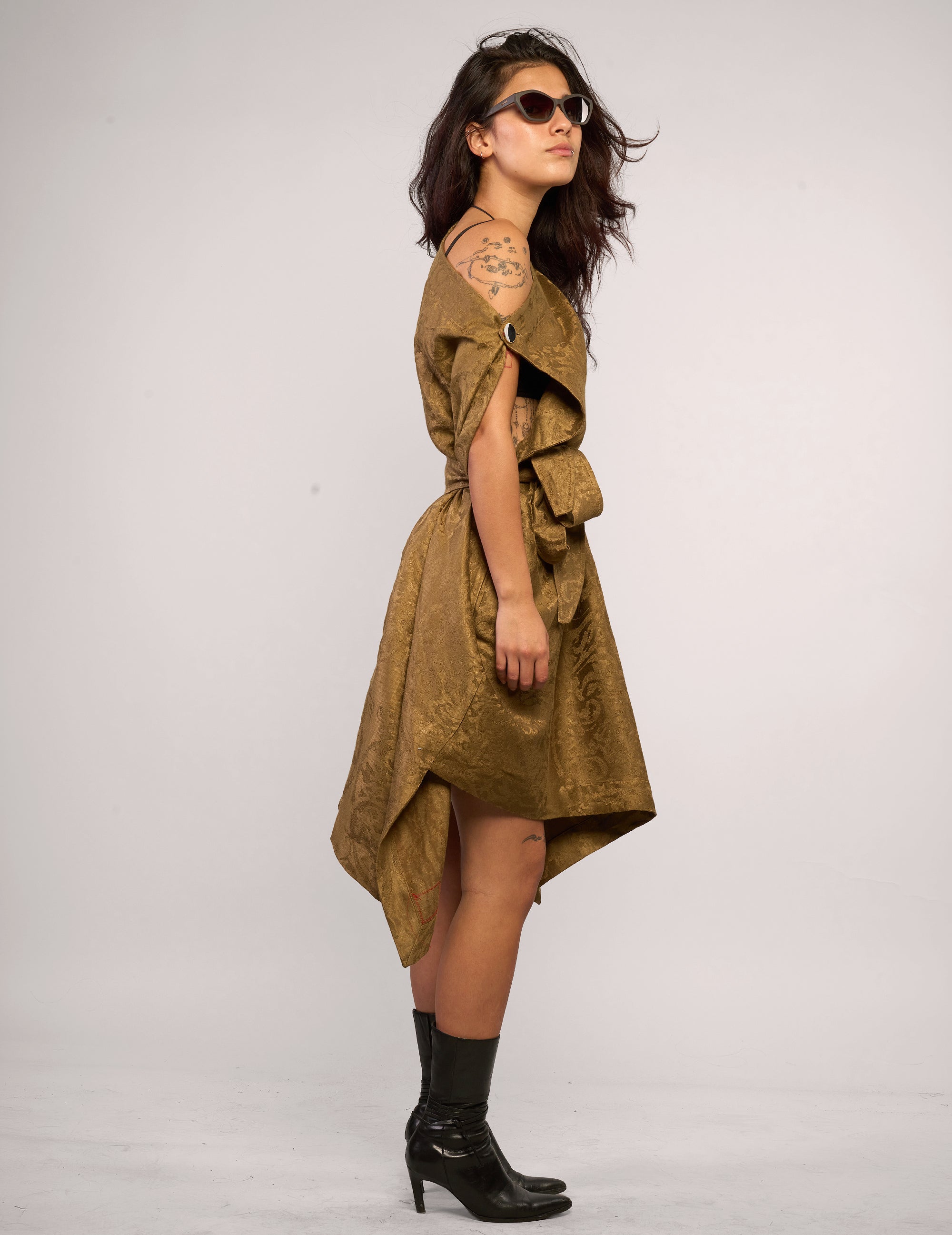 The Pirate Dress – Antique Gold Jacquard
