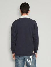 'Love Will Tear Us Apart' Rugby Shirt in Navy