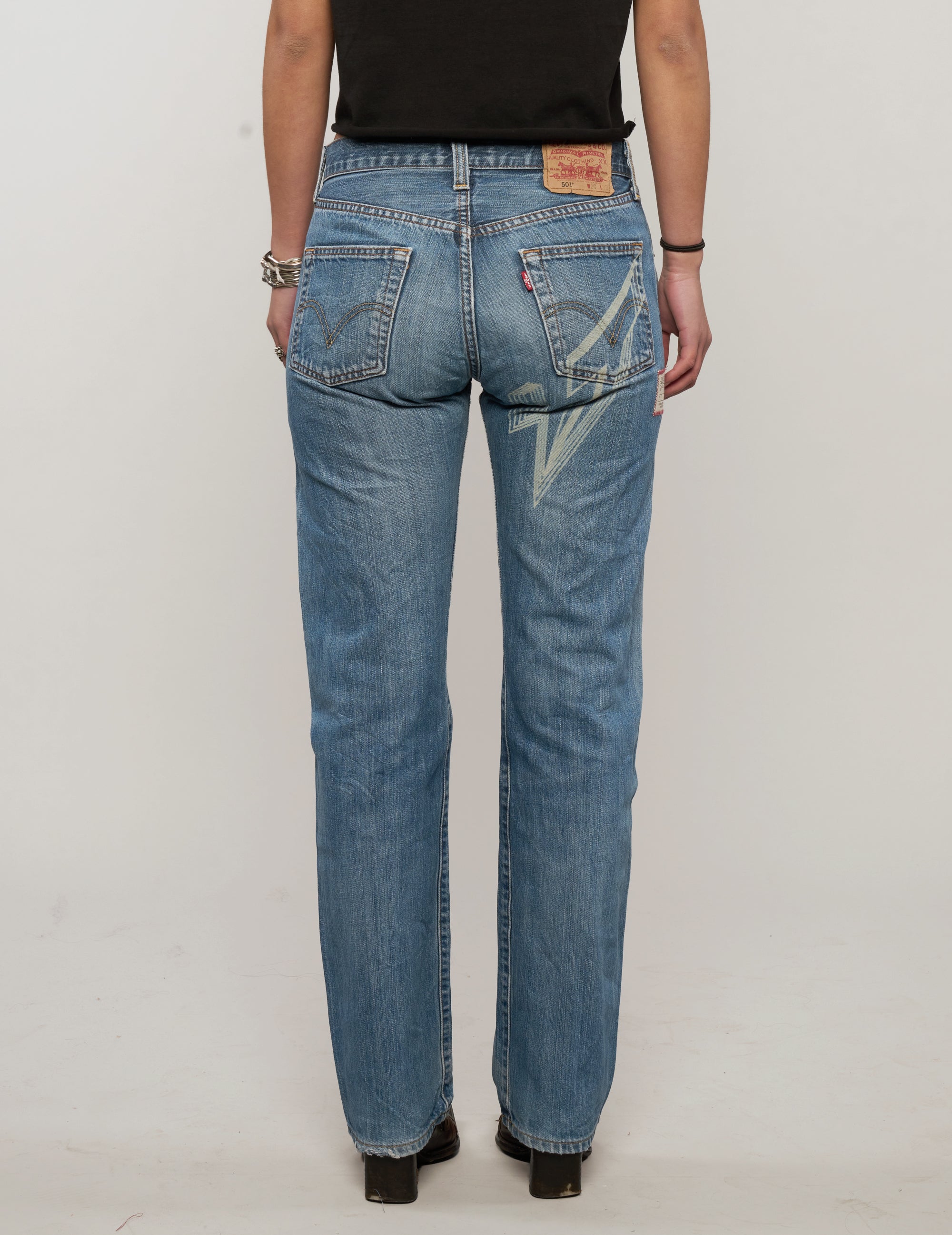 Laser Printed ST Jeans in Blue