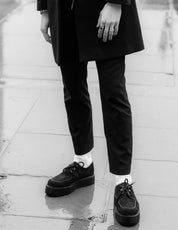 Underground Wulfrun Double Sole Creeper Shoes in Black Suede