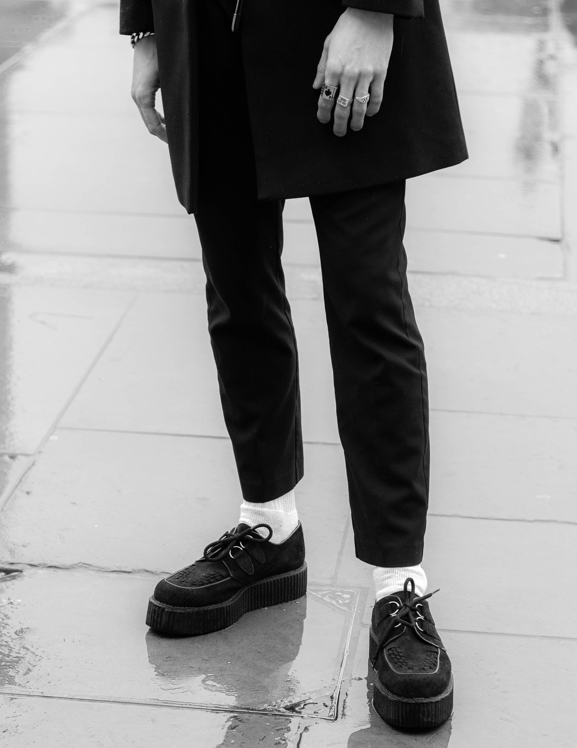 Underground Wulfrun Double Sole Creeper Shoes in Black Suede