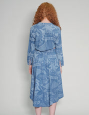 'Peace' Laser Printed Light Blue Dress