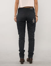 IMMORTAL Button Down Cotton Twill Jeans in Navy