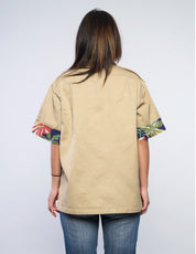 Tropical Patch Military Shirt in Stone