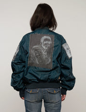 MA-1 Light Weight Patched Bomber Jacket in Teal