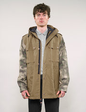 IMMORTAL Hooded Desert Parka in Khaki & Camo