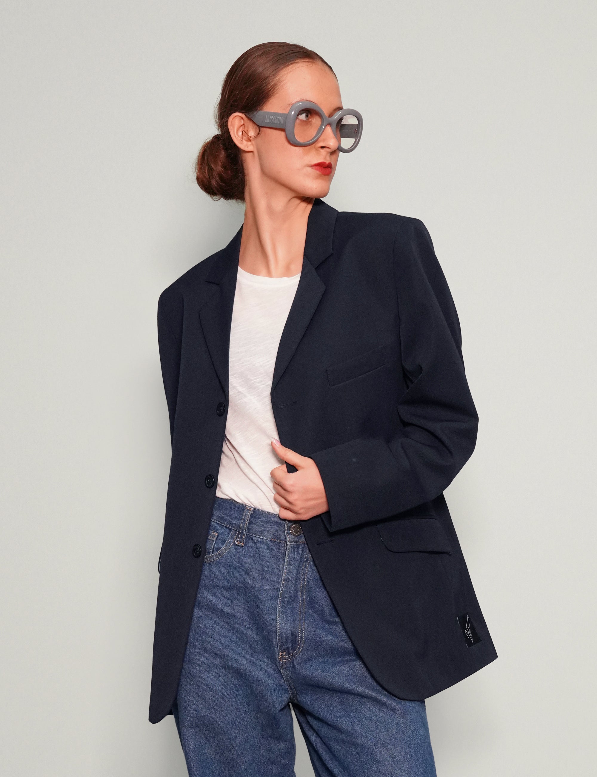 Party Back Blazer - Gold Sequin - Navy