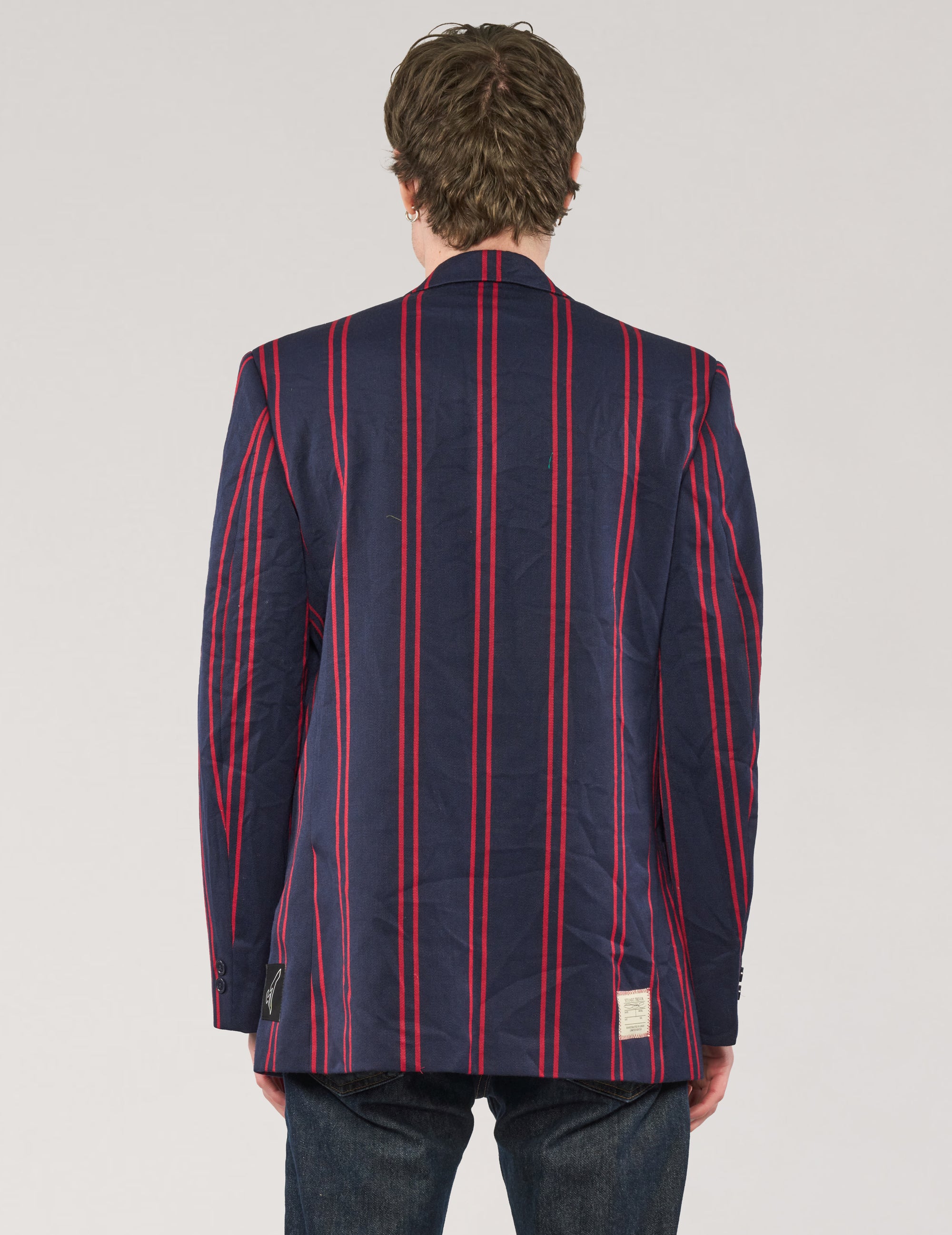 Navy Red Striped Boating Blazer