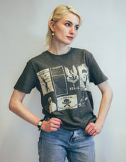 David Bowie inspired printed T-Shirt in Grey Marl