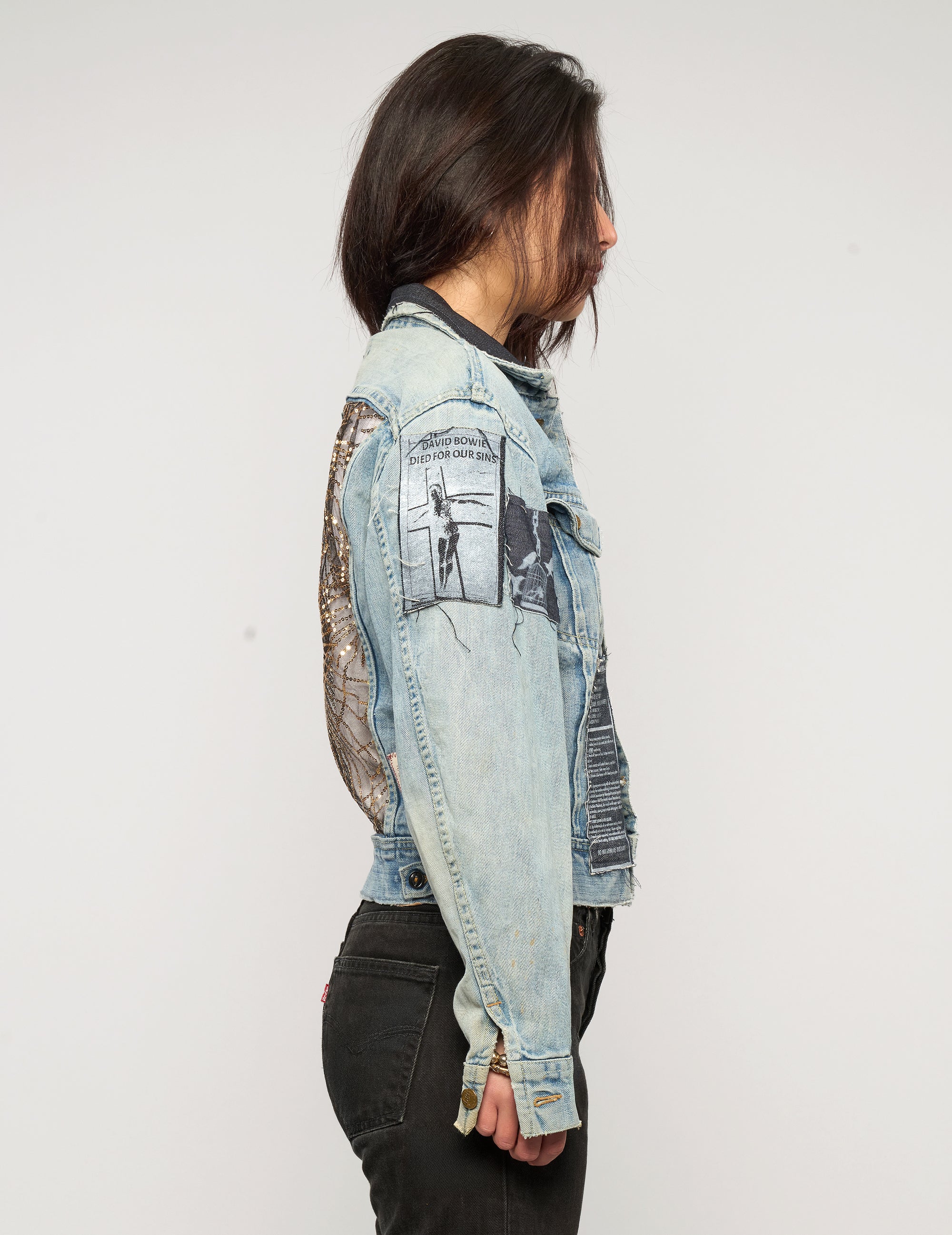 Vintage Patched Party Back Denim Jacket