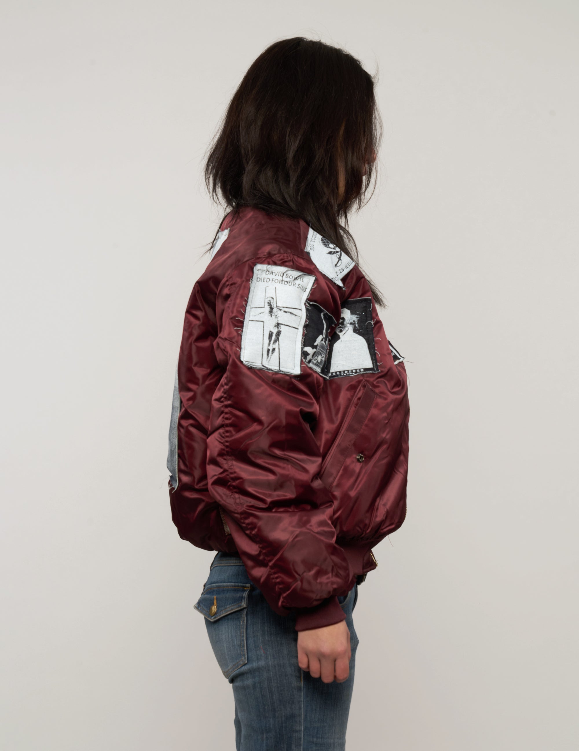 MA-1 Patched Bomber in Burgundy
