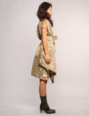 The Pirate Dress – Stone Baroque Jacquard Rayon Taffeta