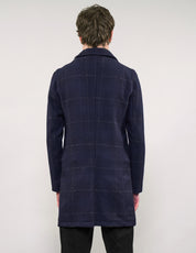 IMMORTAL Silverstone Frock Coat - Bouclé Windowpane Navy Check