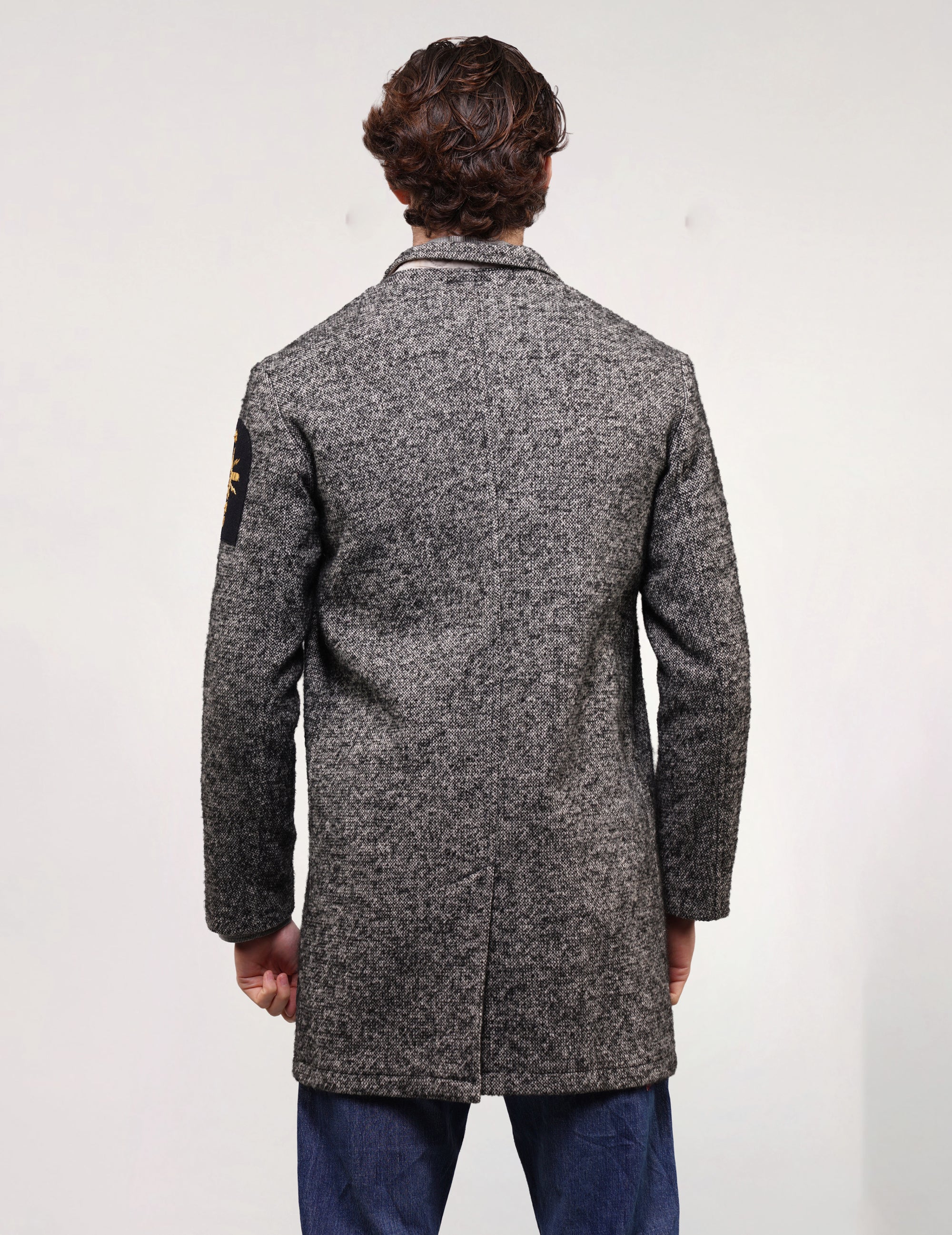 Kestin Hare Tweed Patched Frock Coat