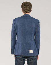ST Navy Herringbone Wool Blazer