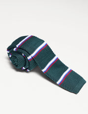 Elensa Silk Tie - Green Stripe