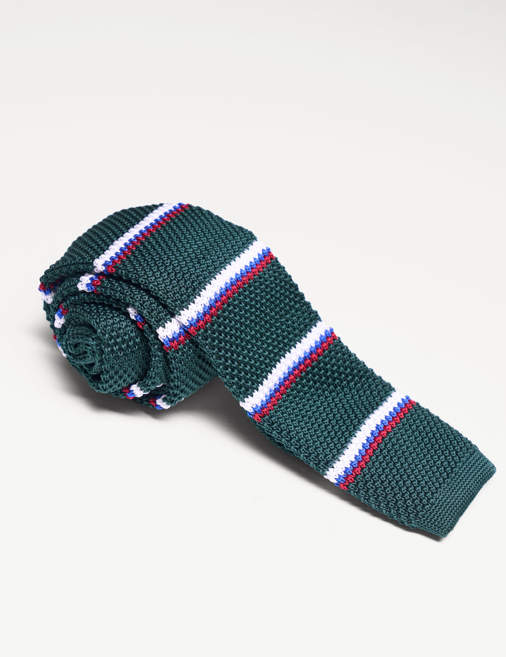 Elensa Silk Tie - Green Stripe