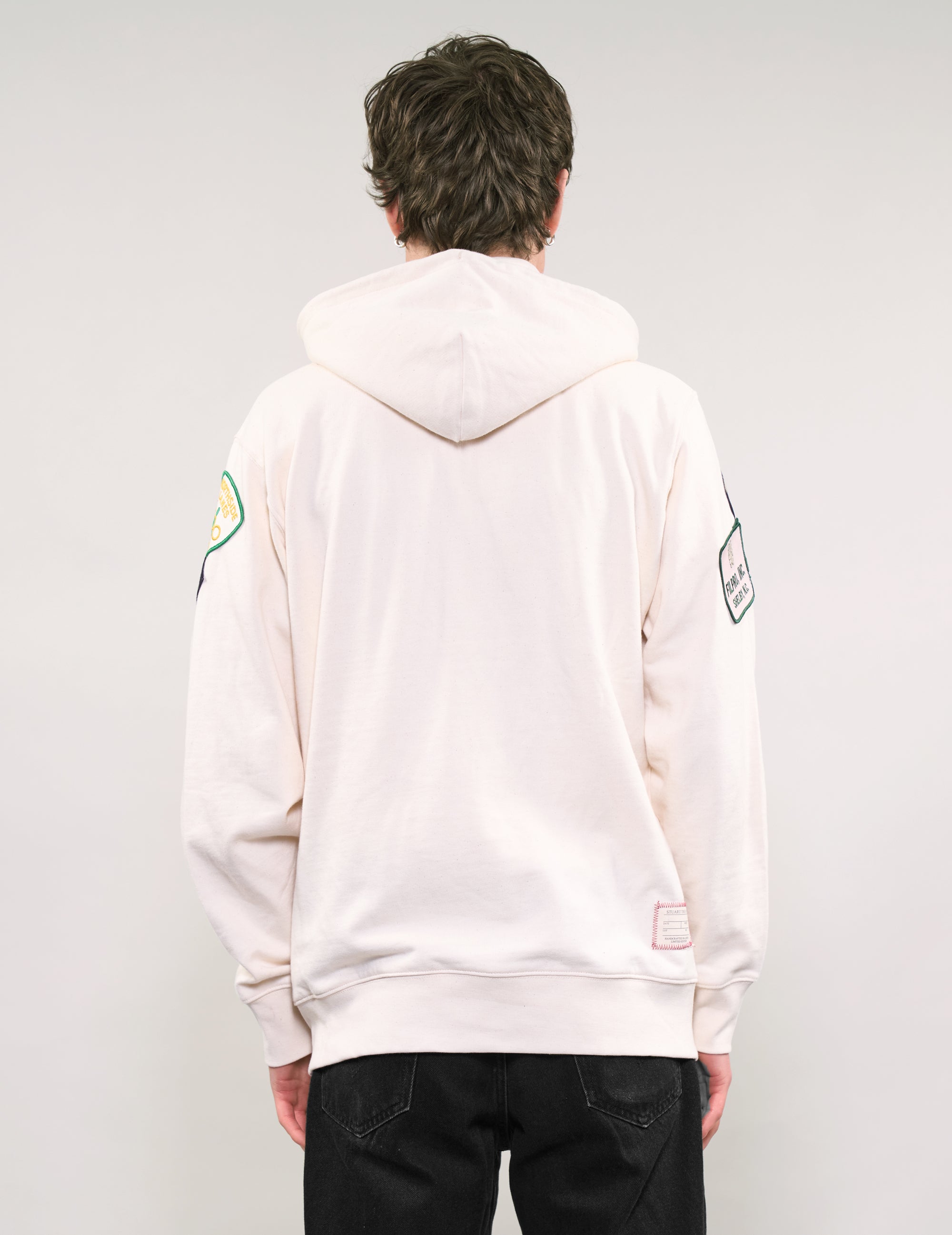 LIMITED EDITION Patched Zip Hoodie in Ecru