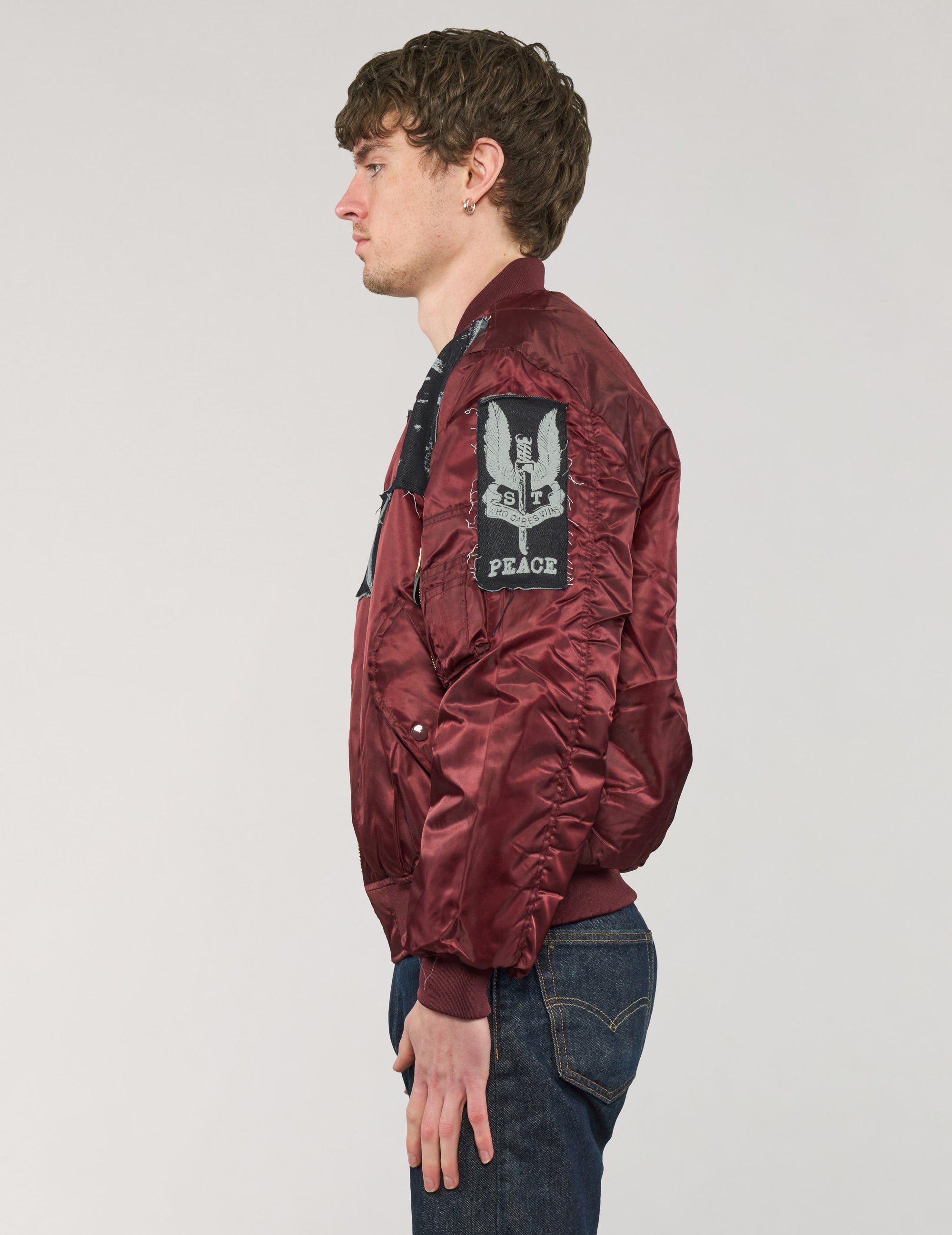 MA-1 Patched Bomber in Burgundy