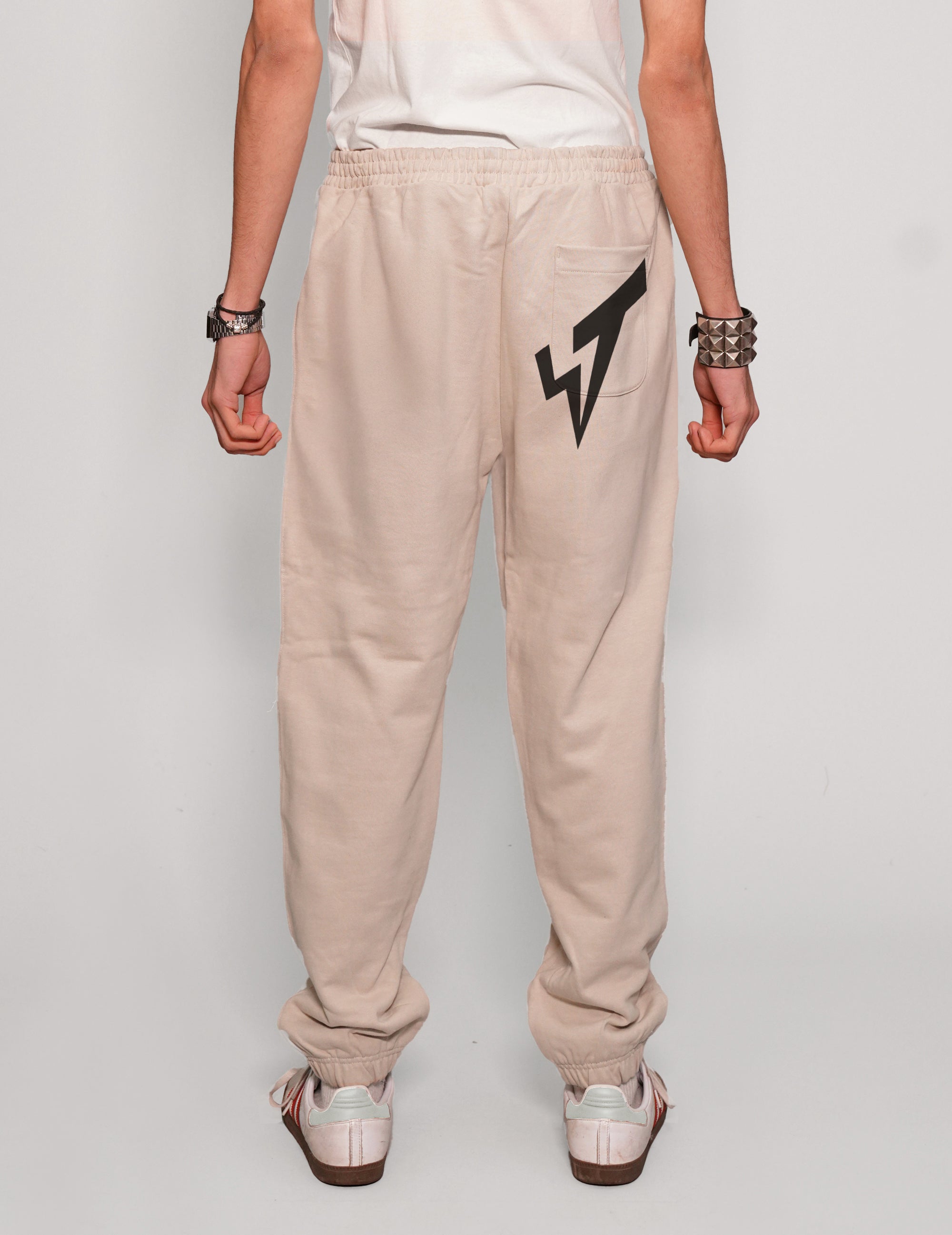 Pantalon de jogging multi-patchs écru