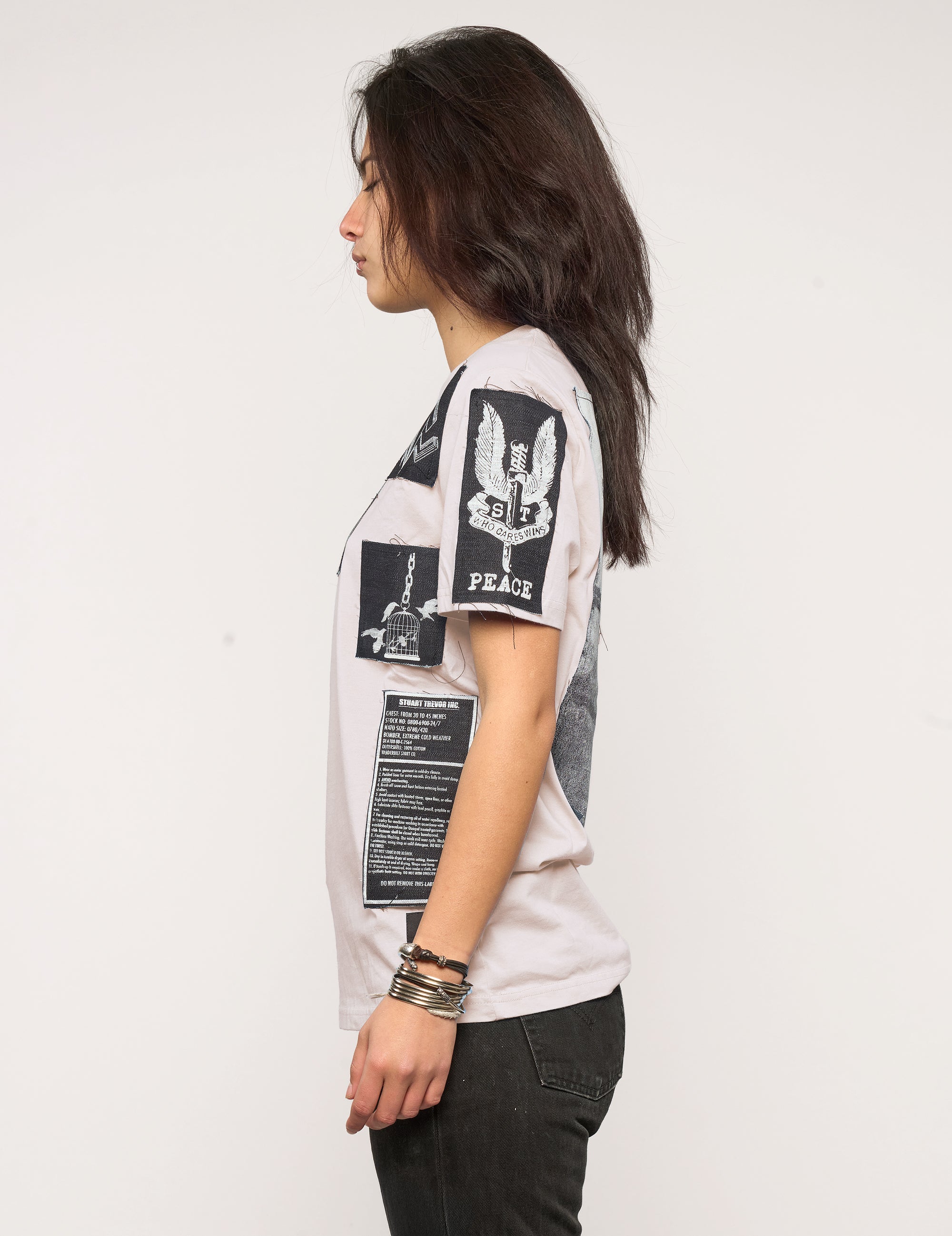 'Saint' Multipatch T-Shirt in Pink