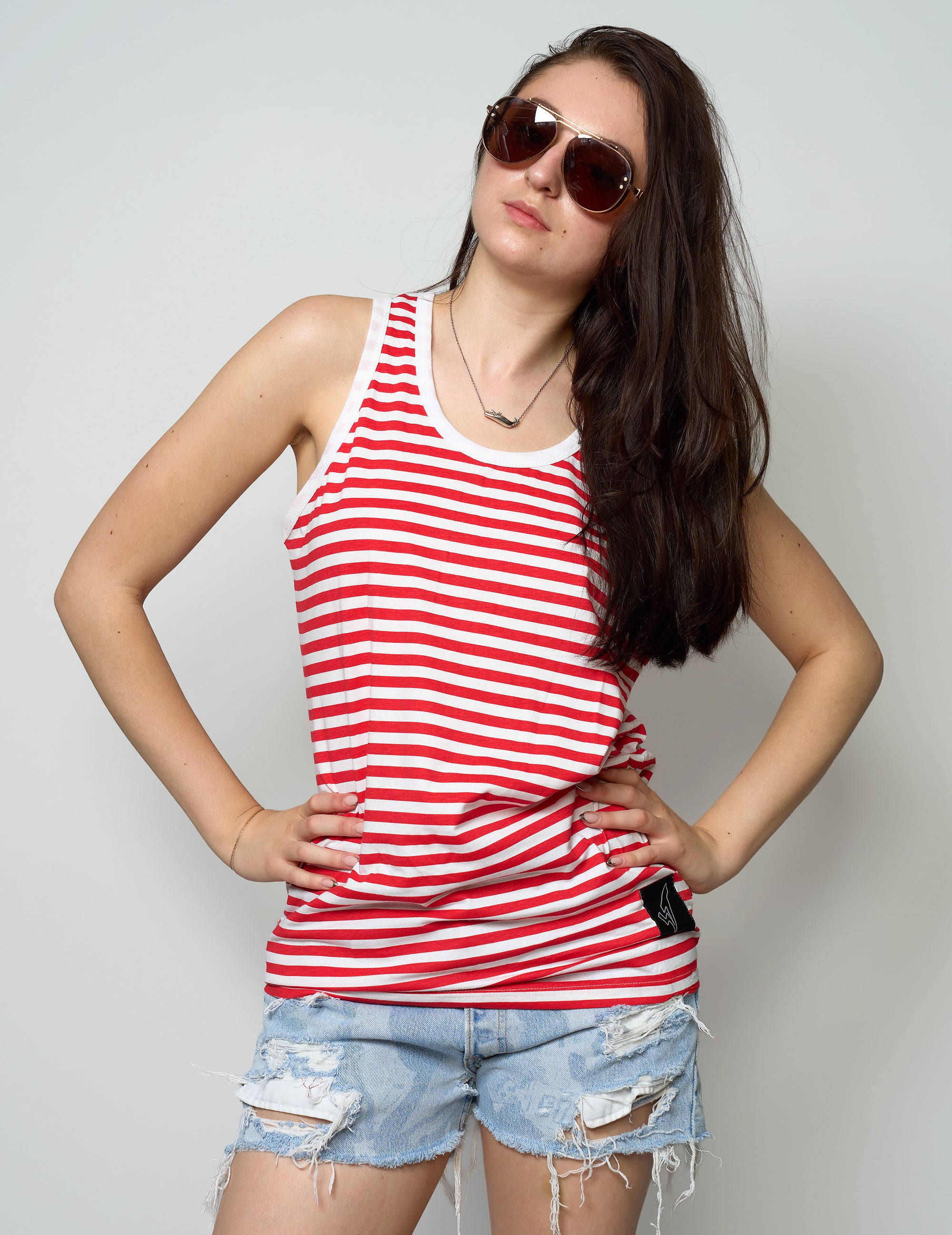 Vintage Marine T-Shirt mit blauen Streifen