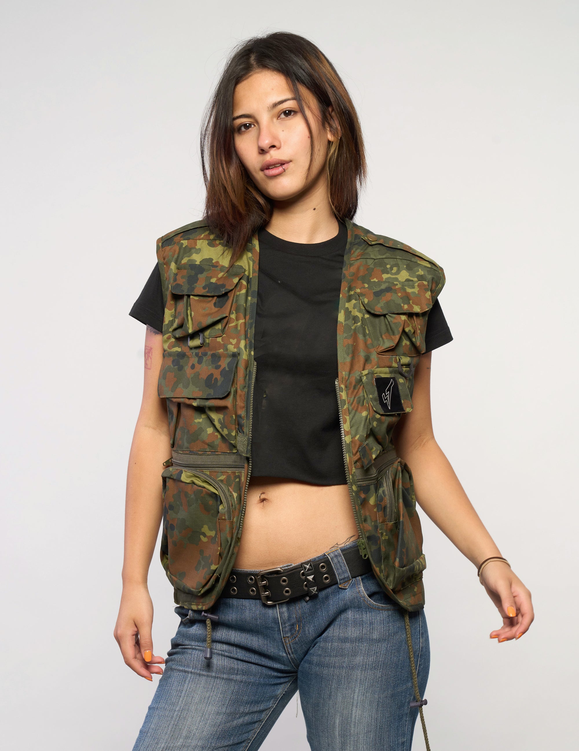 Veste sans manches tactique en camouflage Flecktarn