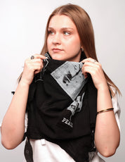 The Riot Patched Scarf in Plain Black