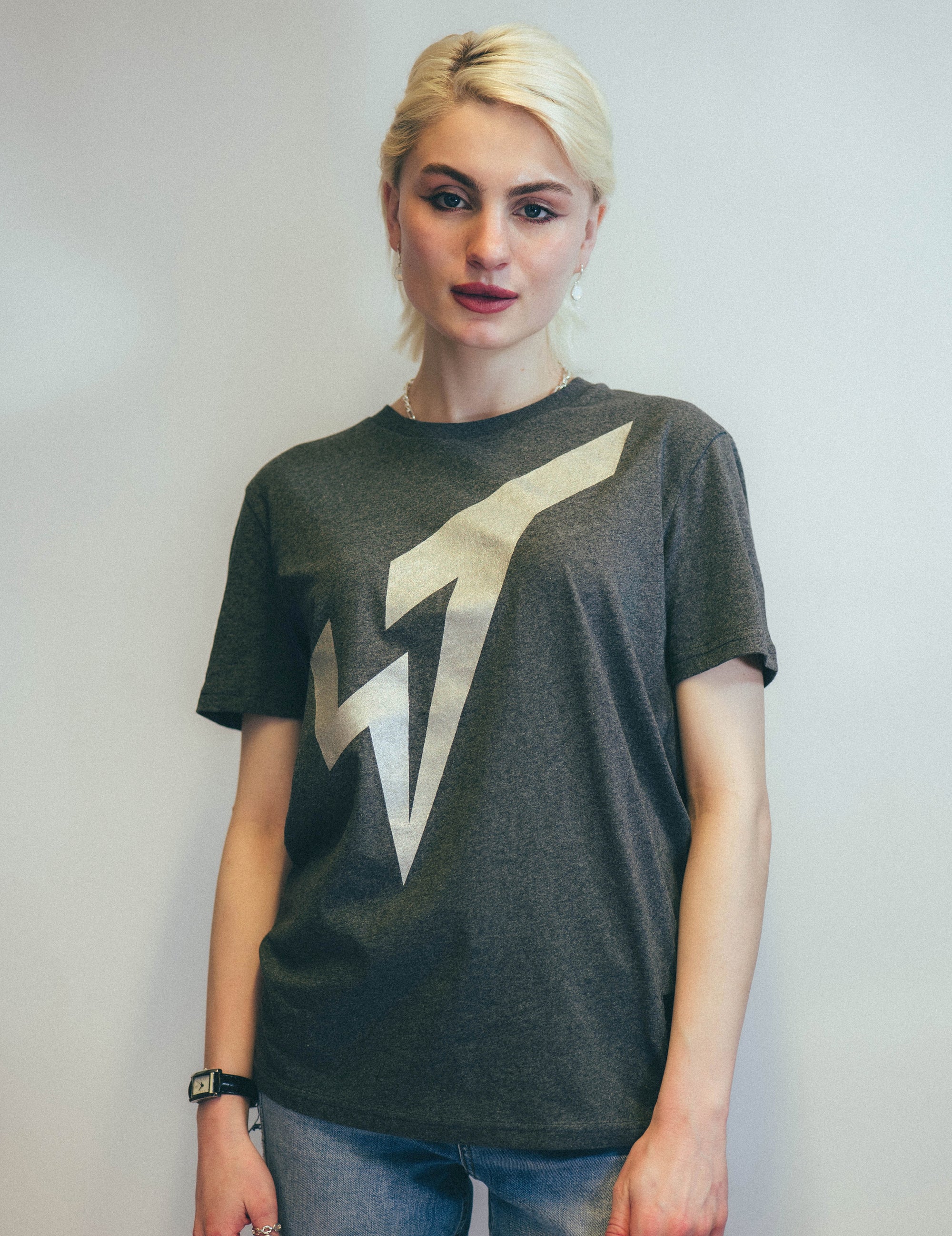 Silver ST Logo T-Shirt in Grey