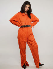 Military Style Jumpsuit in Orange