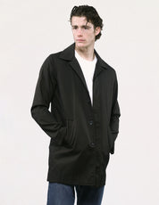 Stuart Trevor Waxed Mac in Black