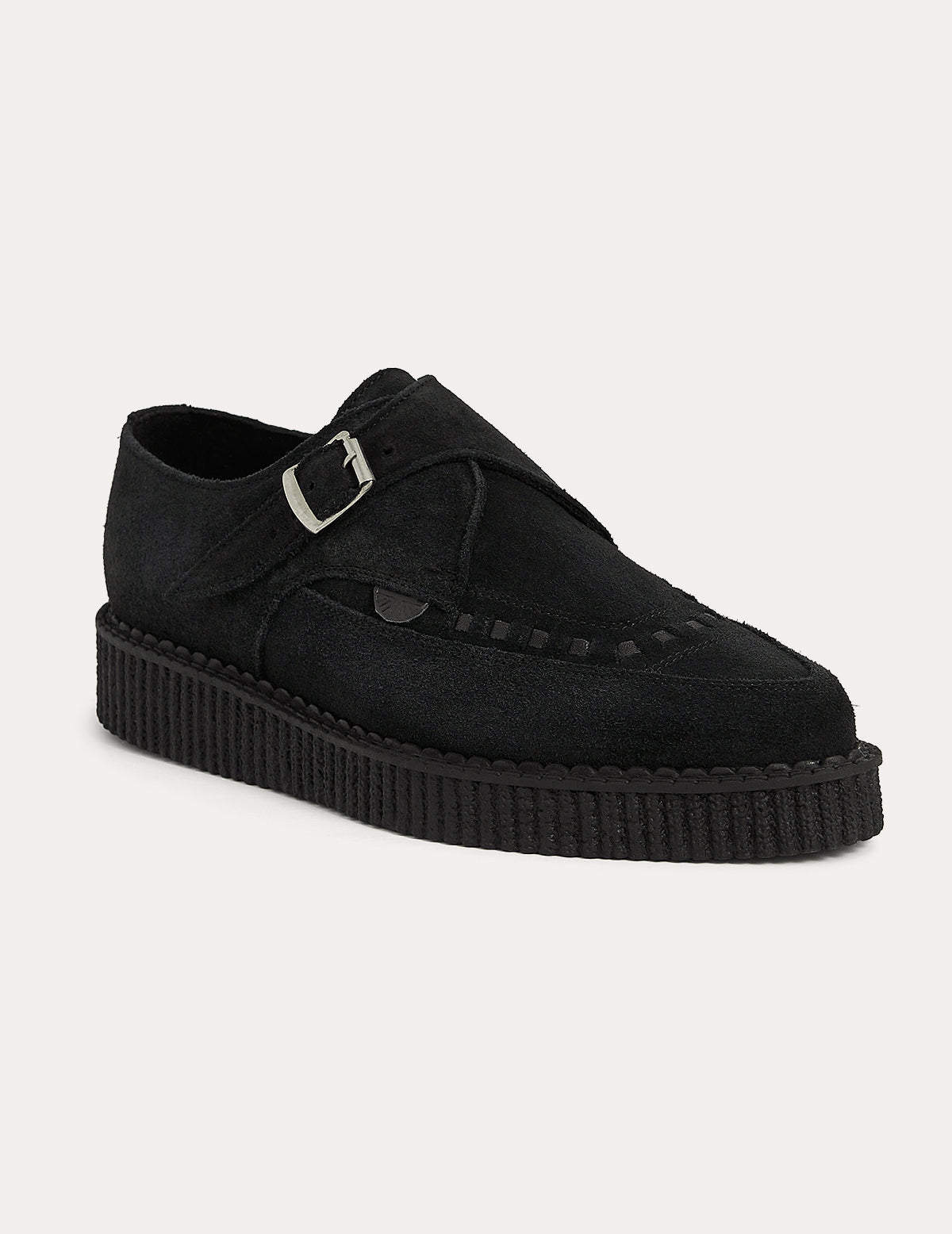 Underground Apollo Creeper Schuhe aus schwarzem und weißem Leder