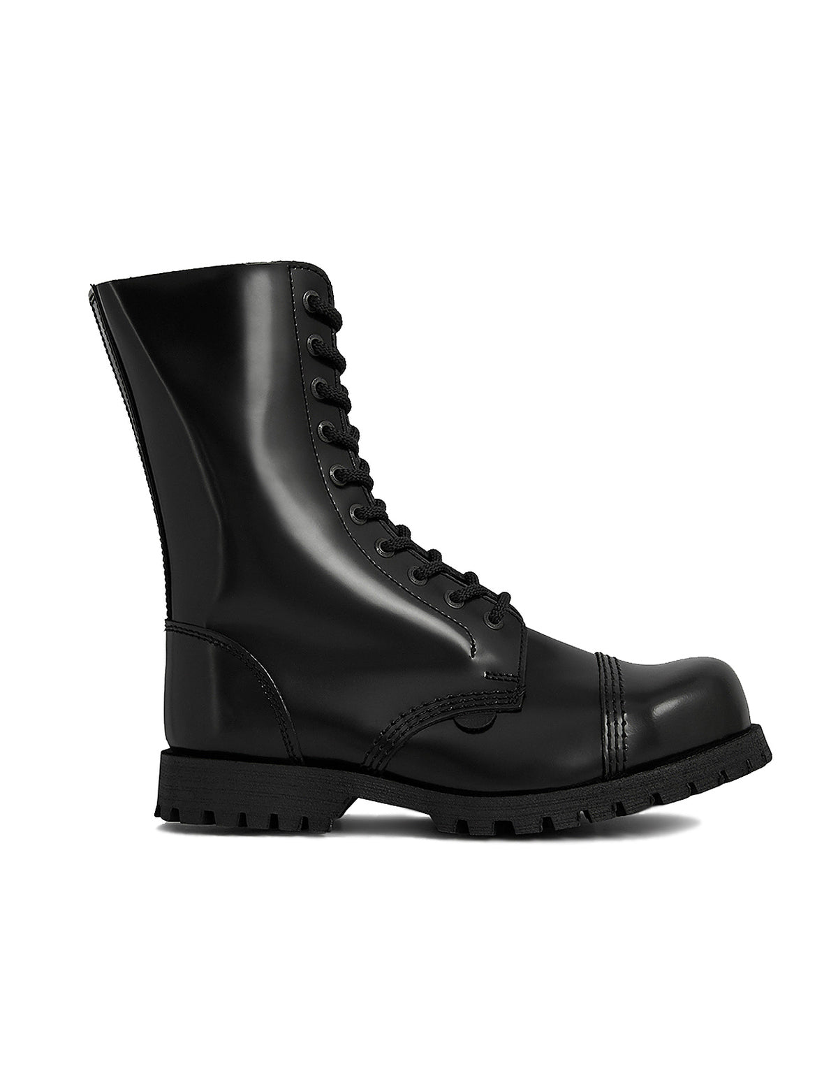 Underground Commando Steel Cap Boots in Black Leather