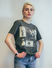 David Bowie inspired printed T-Shirt in Grey Marl