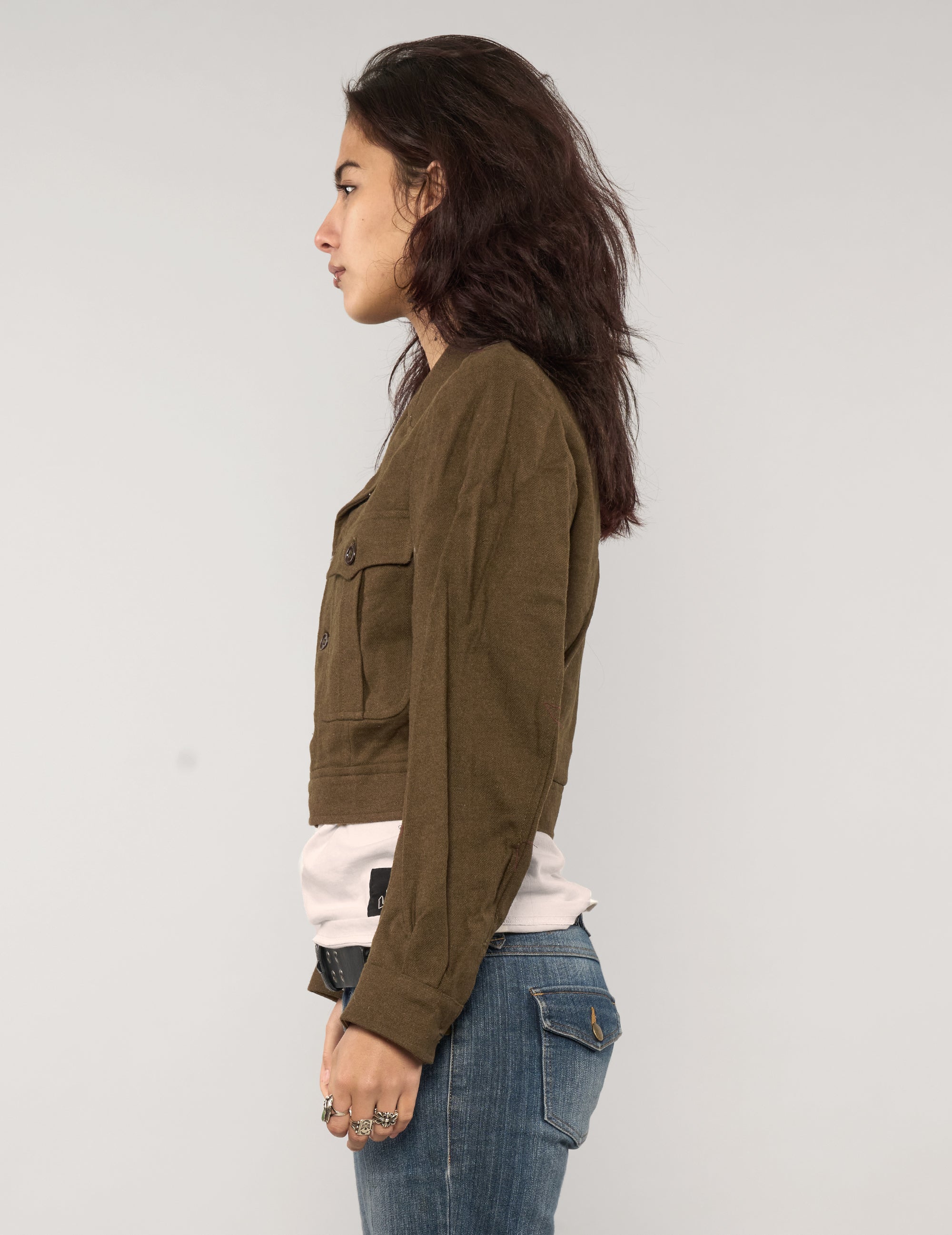 French Cropped Military Jacket