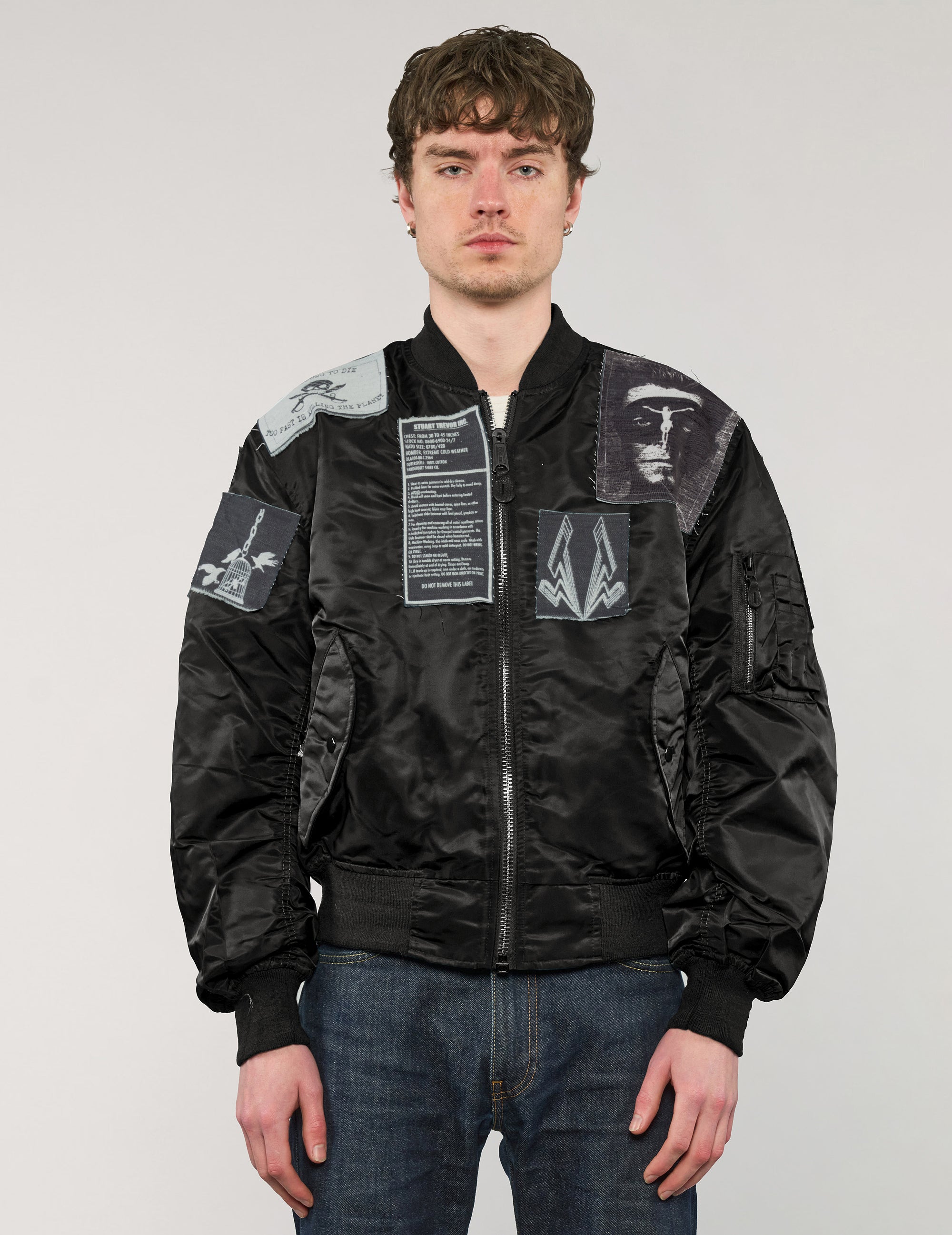 MA-1 Leichtgewicht Bomberjacke mit Aufnähern in Marineblau