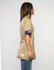 Tropical Patch Military Shirt in Khaki