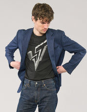 ST Navy Herringbone Wool Blazer