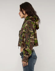 Kurze Kapuzenjacke im Camouflage-Look