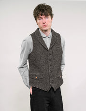 IMMORTAL Black and White Bouclé Tweed Waistcoat