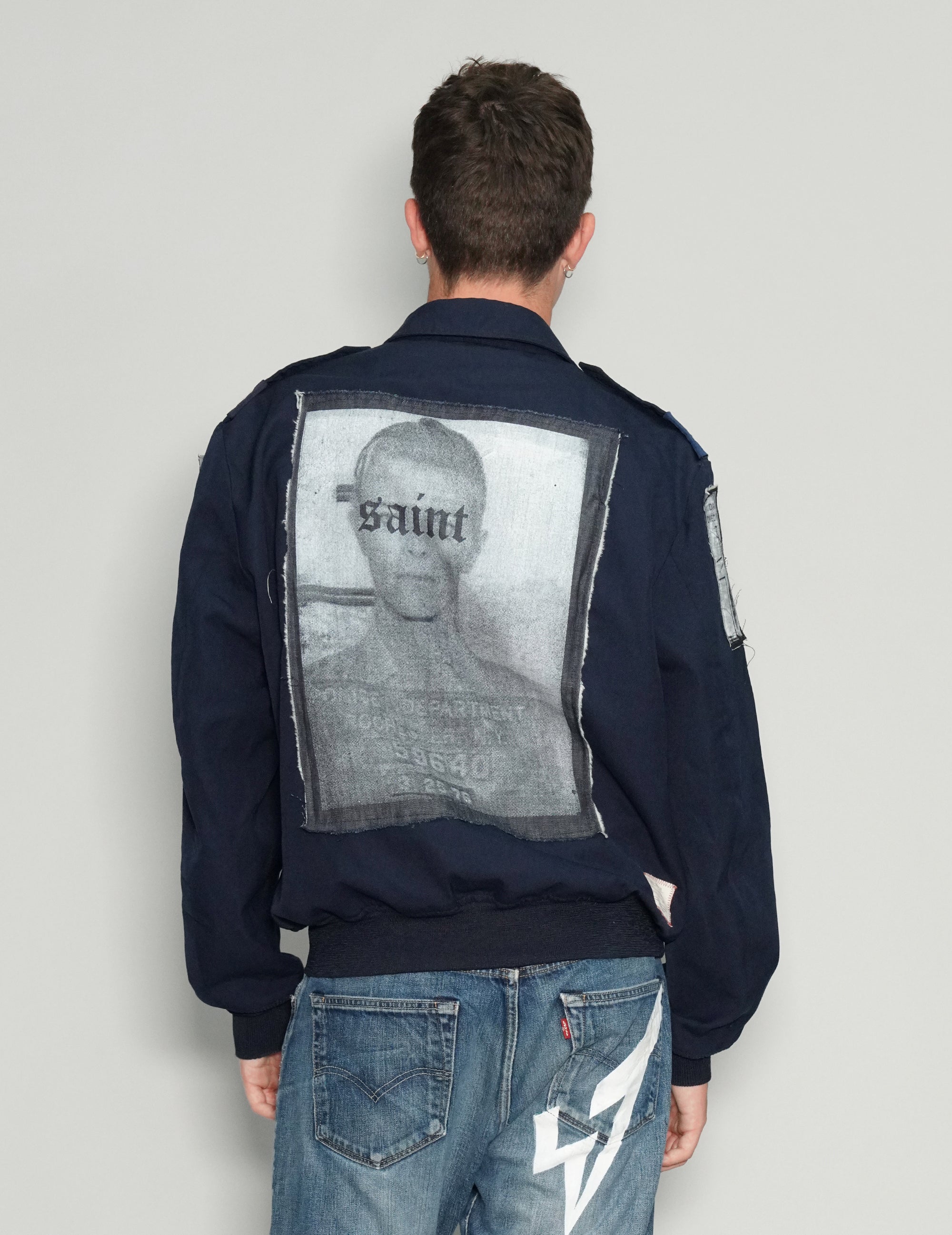 Men's Vintage RAF Jacket with Patches in Navy Blue | Stuart Trevor